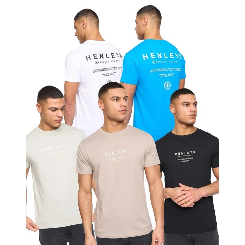 Henleys Mens Henstack T-Shirt (Pack of 5) / Multicolored